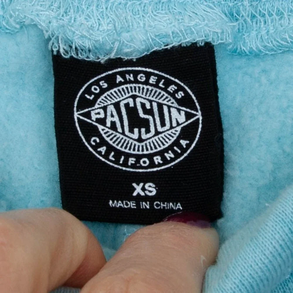 NWT Pacsun Womens Drawstring Fleece Sweat Shorts Size XS Blue Casual Cozy Lounge